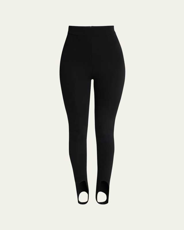 Zipped Jersey Stirrup Leggings